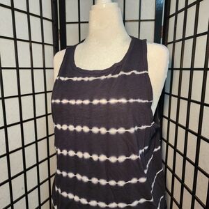 Time and Tru Black and White Striped Tank Top
